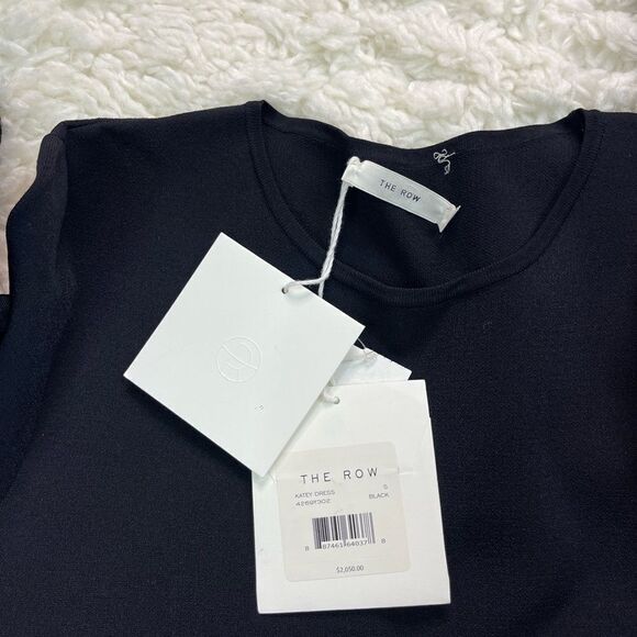 The Row Katey Long Sleeve Midi Dress in Black - Picture 3 of 9